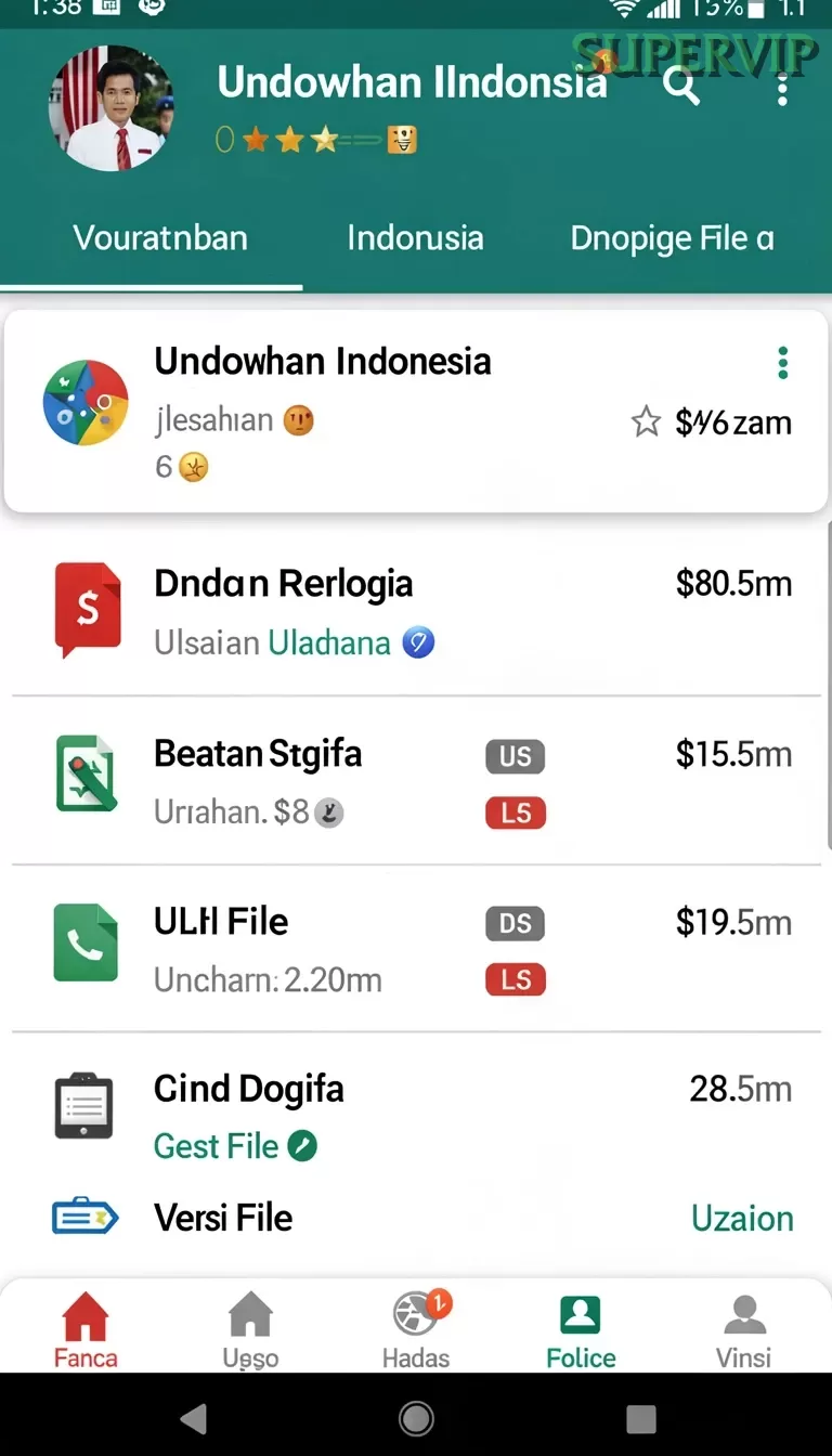 Cuplikan layar 7CONE — menu navigasi
