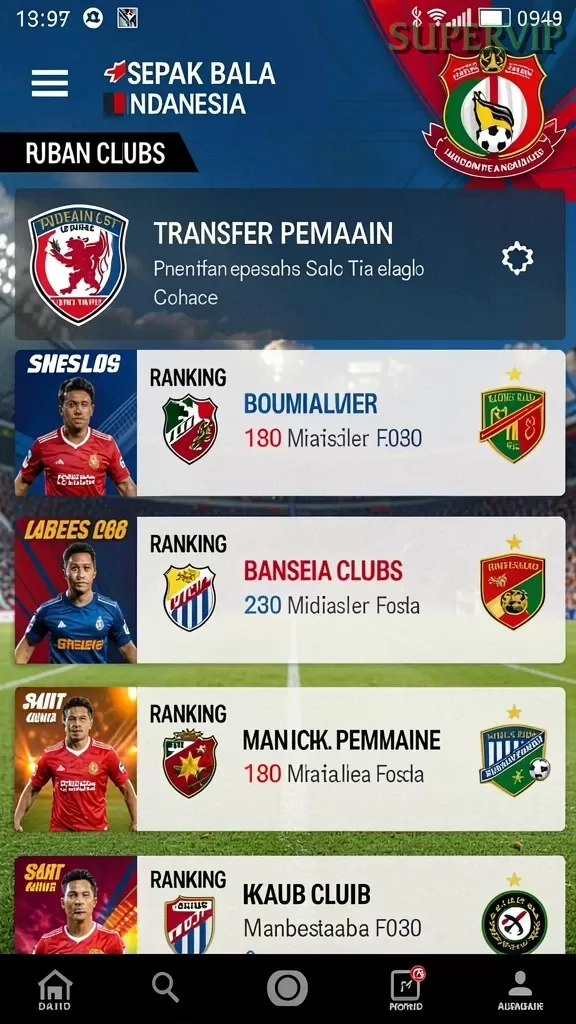 Cuplikan layar IDN777 — menu navigasi